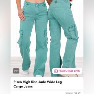 Risen High Rise Wide Leg Cargo Jeans